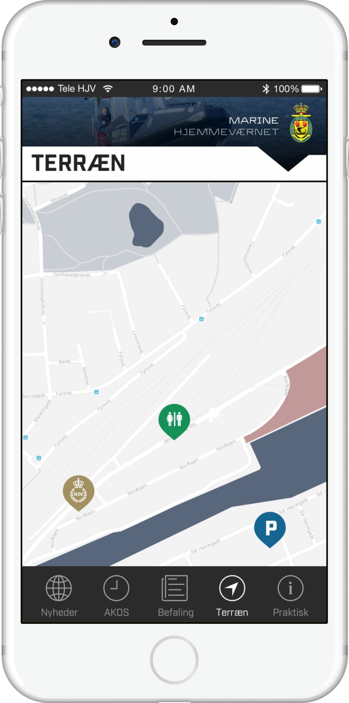 Hjemmeværnet App Screen: "Terrain"