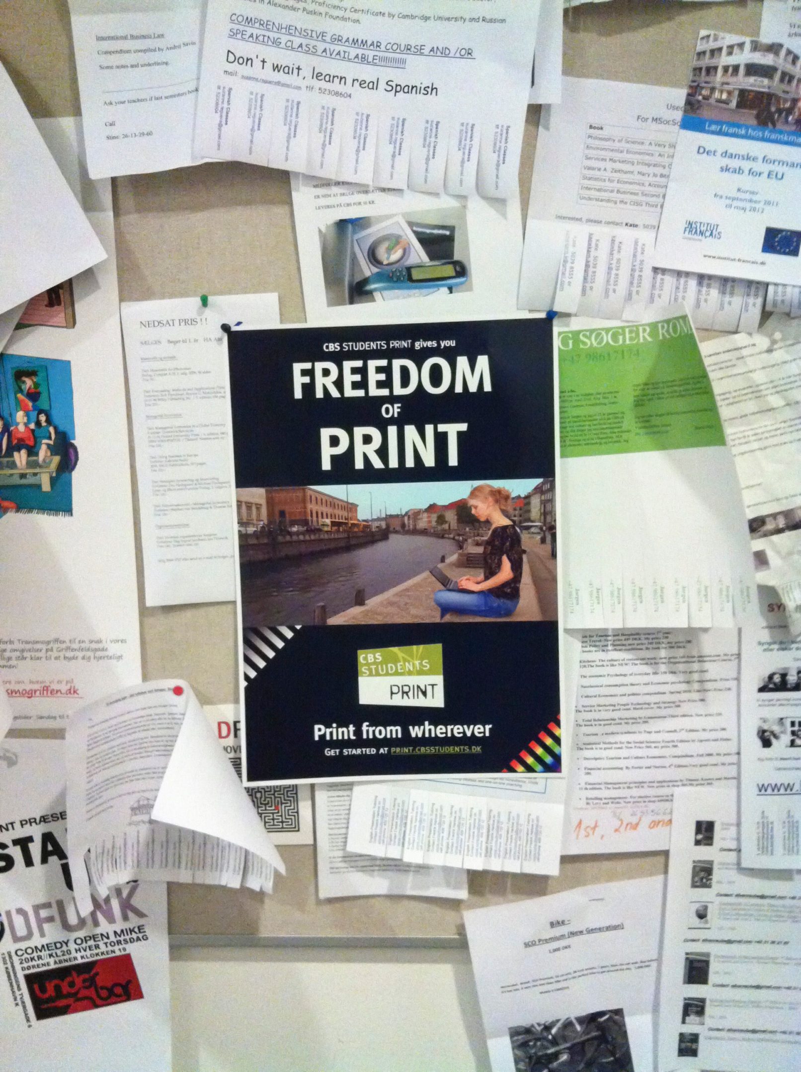 CBS Students PRINT on Campus Bulletin Board