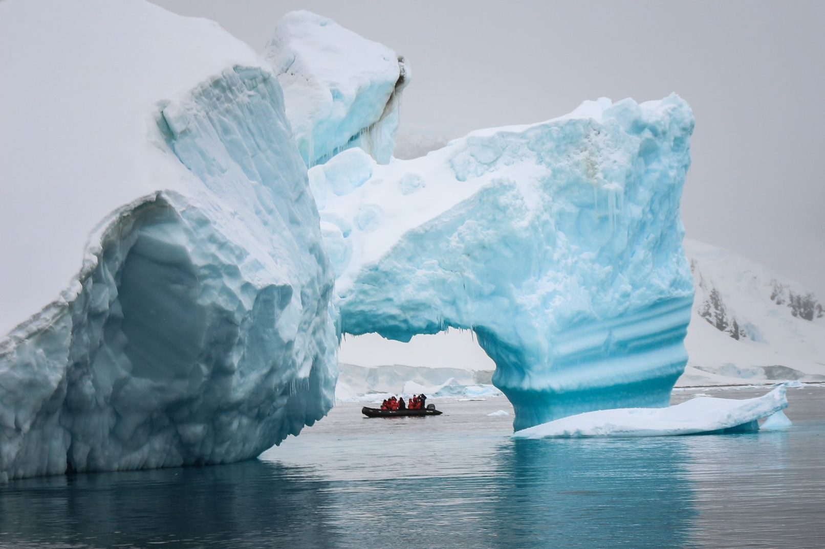 Zodiac Through Iceberg