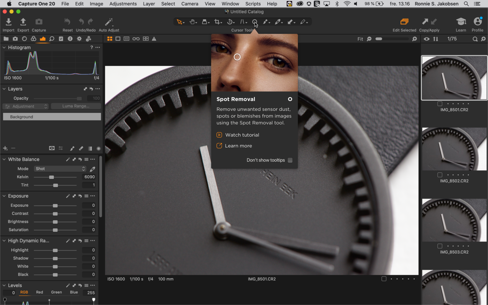 Conceptual Mock-Up of Spot Removal Tooltip
